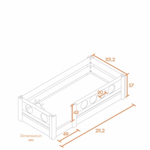 Cama Pirata baja DELUXE de Breuyn blanqueada-rojo