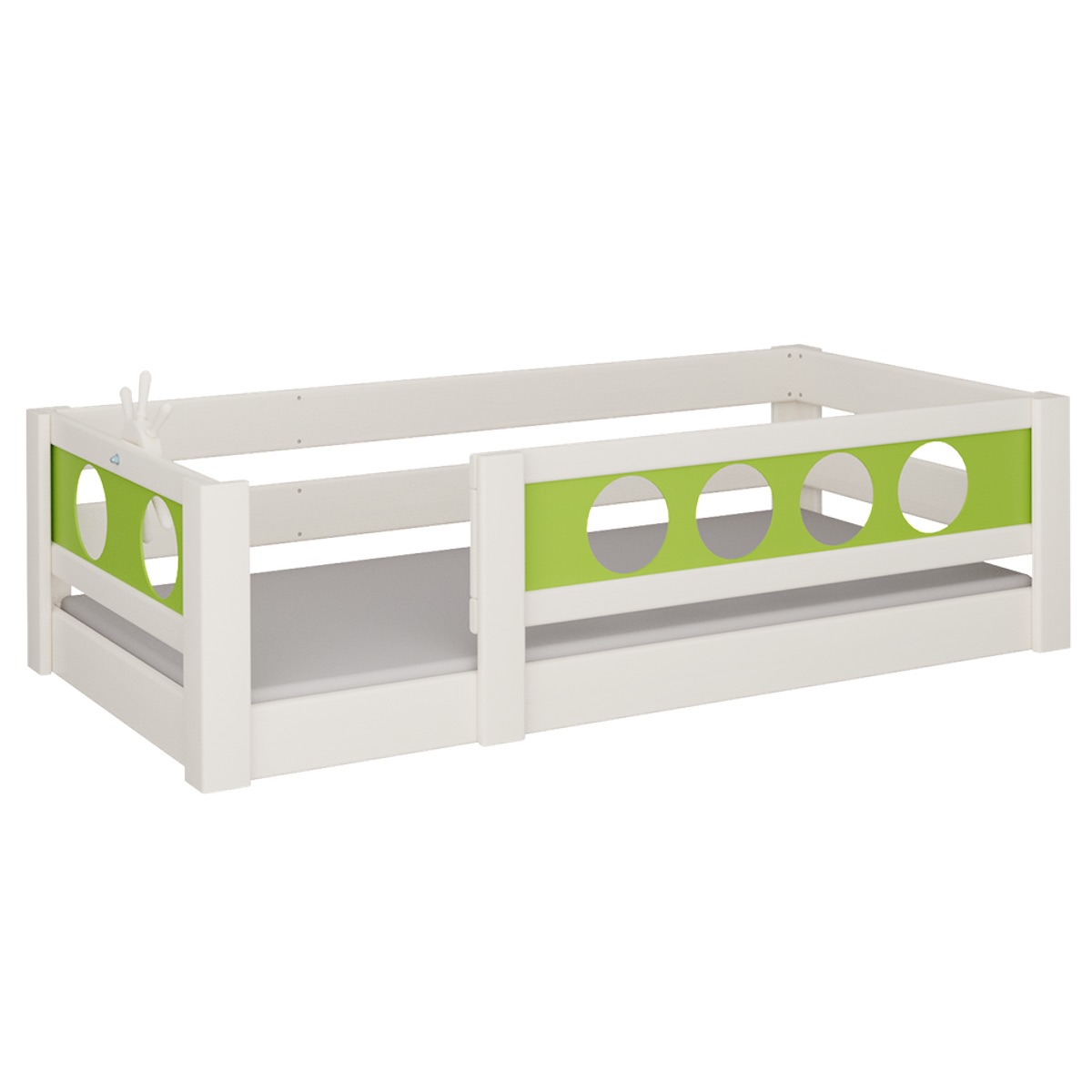 Cama Pirata baja DELUXE de Breuyn blanqueada-verde