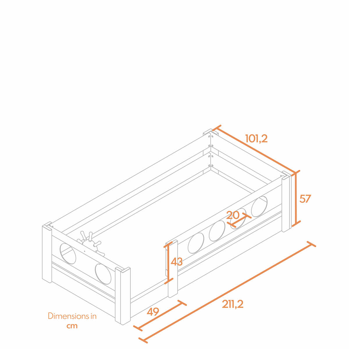 Cama Pirata baja DELUXE de Breuyn blanqueada