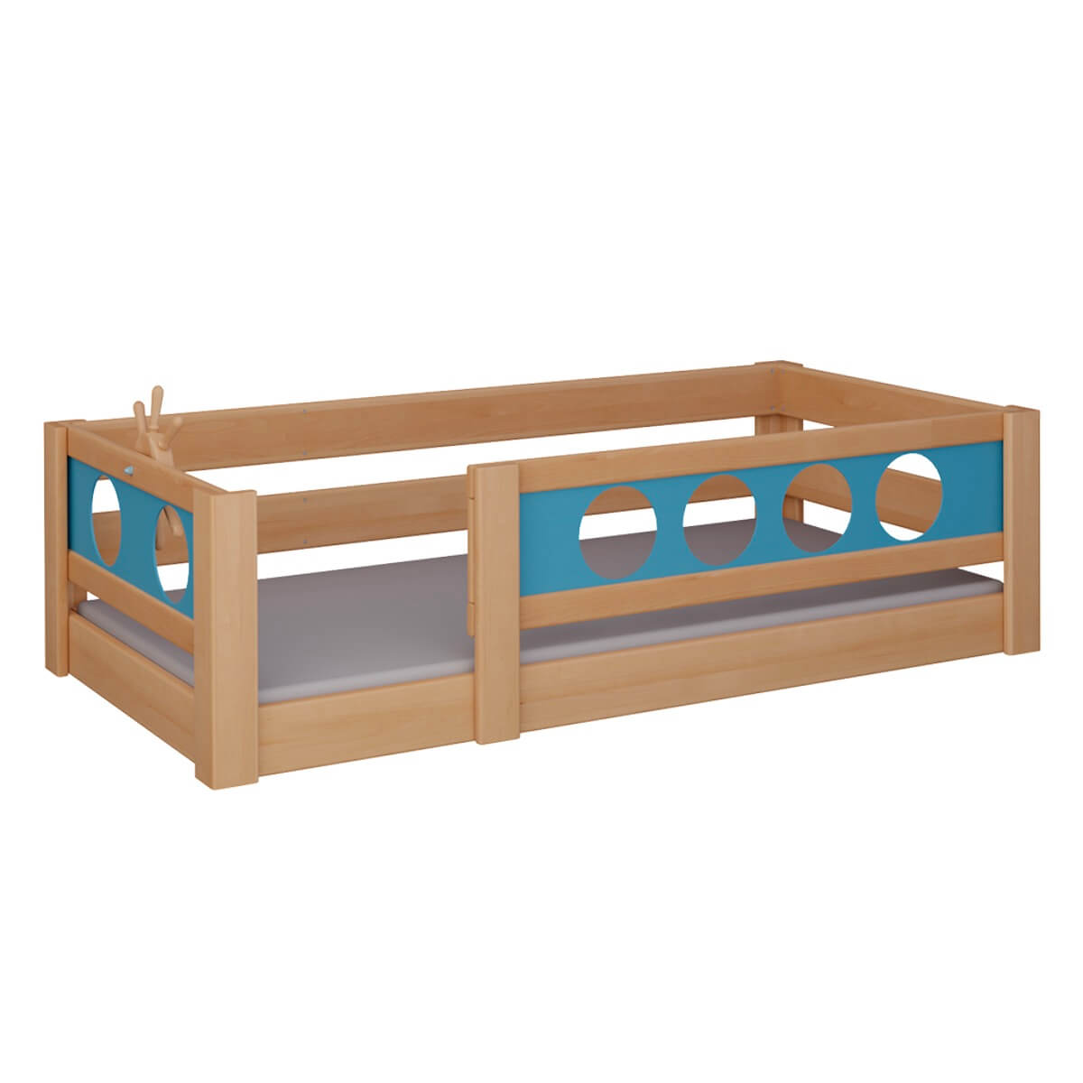 Cama Pirata baja DELUXE de Breuyn natural-azul