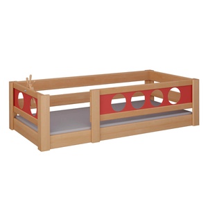 Cama Pirata baja DELUXE de Breuyn natural-rojo