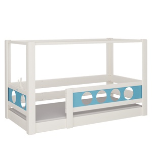 Cama Pirata con dosel DELUXE de Breuyn blanqueada-azul