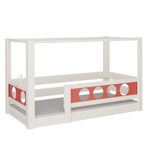 Cama Pirata con dosel DELUXE de Breuyn blanqueada-rojo