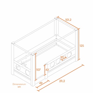 Cama Pirata con dosel DELUXE de Breuyn blanqueada