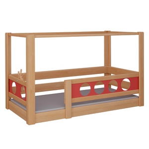 Cama Pirata con dosel DELUXE de Breuyn natural-rojo