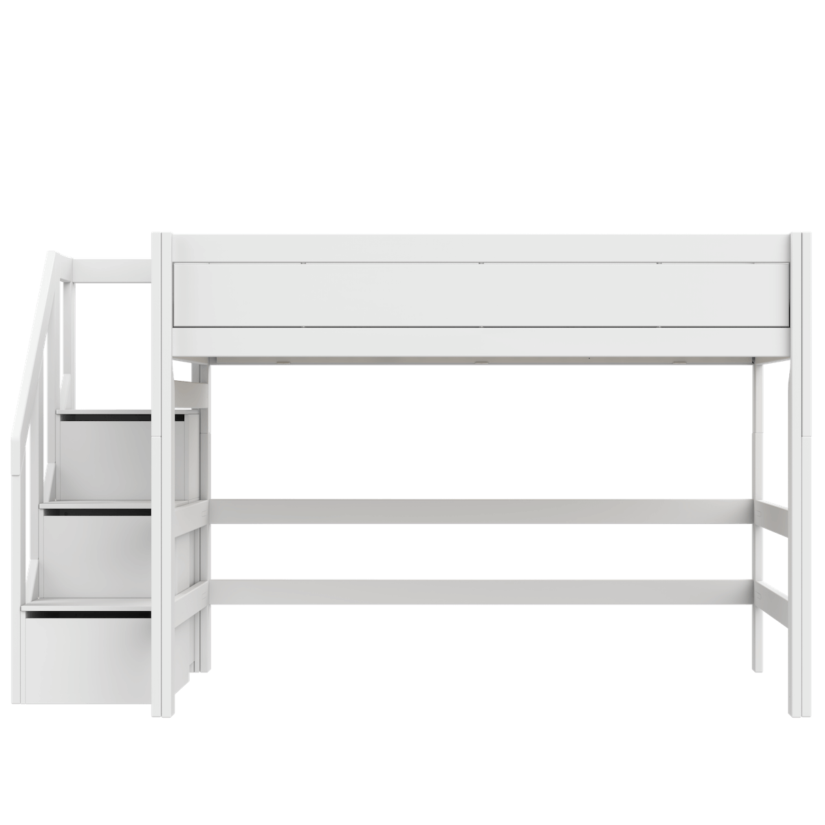 Cama semi alta 120x200cm escalera cajones DELUXE Lifetime white