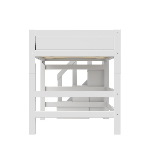 Cama semi alta 120x200cm escalera cajones DELUXE Lifetime white