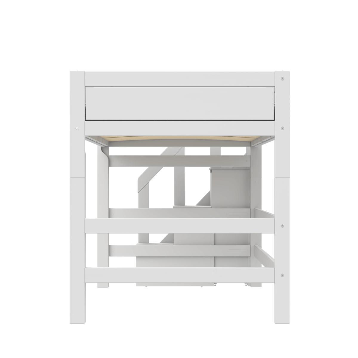 Cama semi alta 120x200cm escalera cajones PREMIUM Lifetime white
