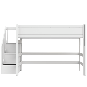 Cama semi alta 120x200cm escalera cajones PREMIUM Lifetime white