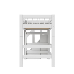 Cama semi alta 90x200cm escalera cajones BREEZE Somier Deluxe Lifetime blanco