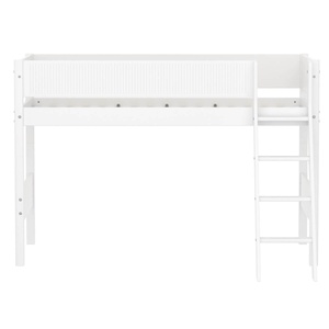 Cama semi alta 90x200cm escalera inclinada-barrera ranuras WHITE Flexa