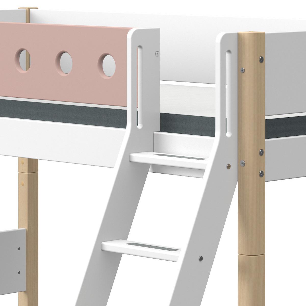 abitare-kids.es | Cama semi-alta 90x200cm escalera inclinada WHITE