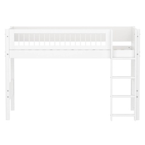 Cama semi alta 90x200cm escalera recta-barrera barras WHITE Flexa