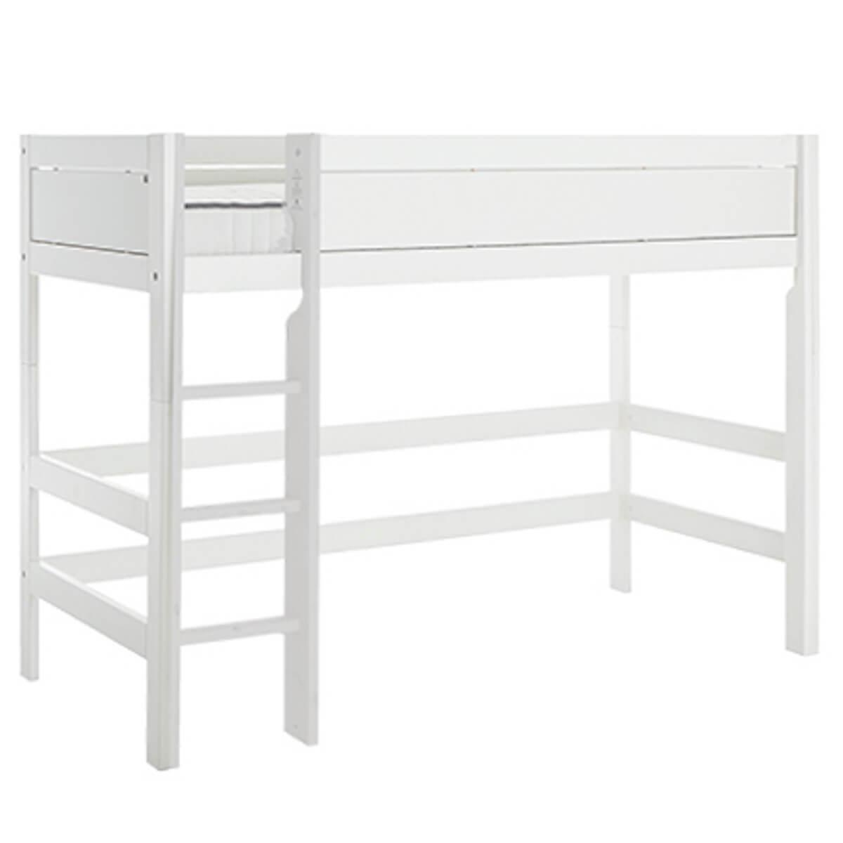 Cama semi alta 90x200cm escalera recta Lifetime blanco