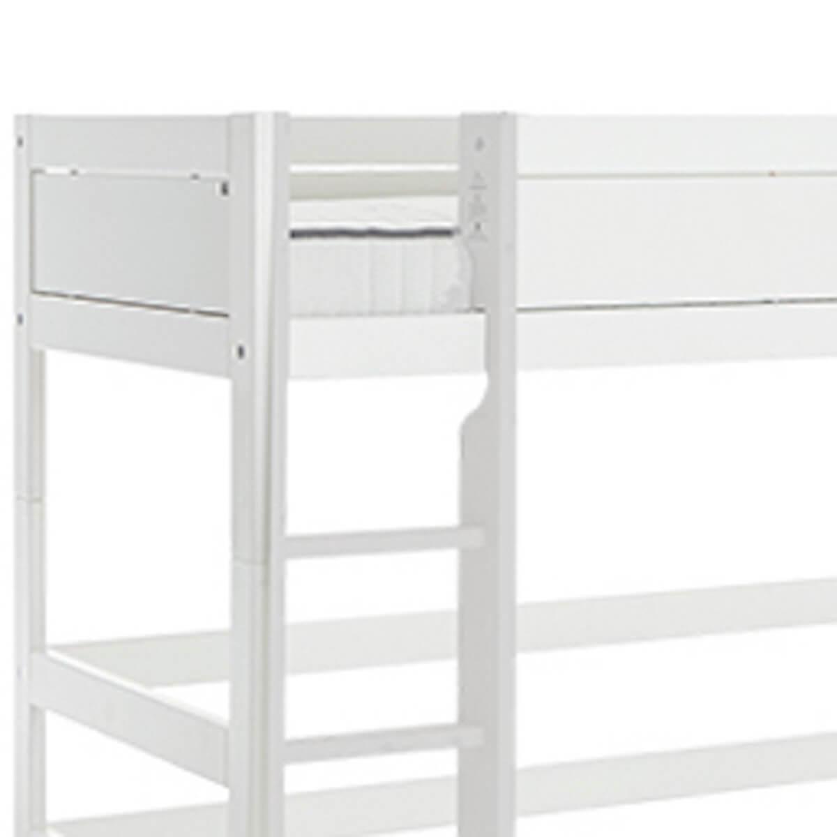 Cama semi alta 90x200cm escalera recta Lifetime blanco