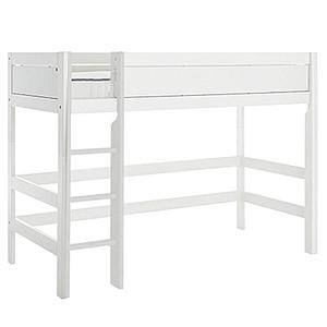 Cama semi alta 90x200cm escalera recta Lifetime blanco