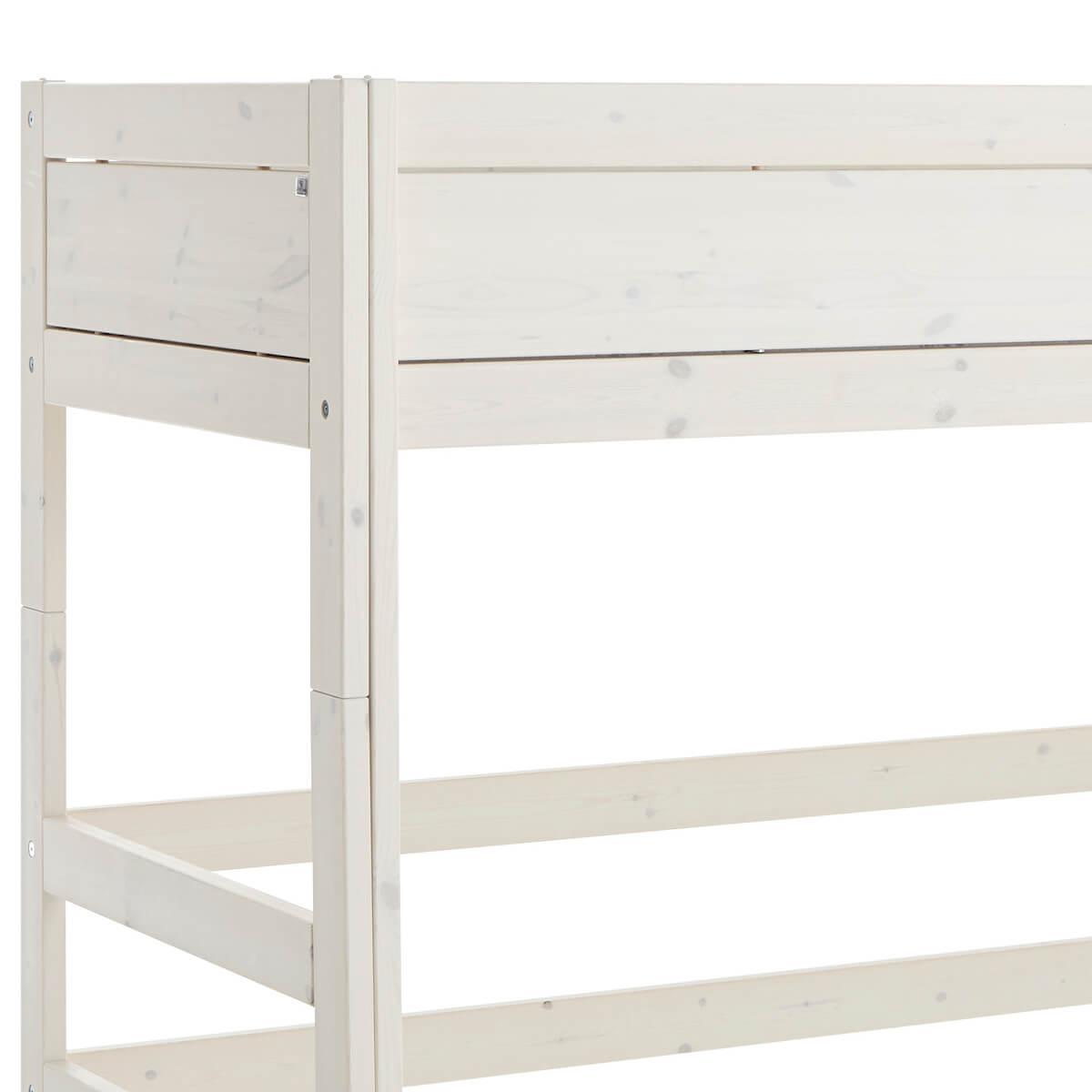 Cama semi alta 90x200cm escalera recta Lifetime blanqueado