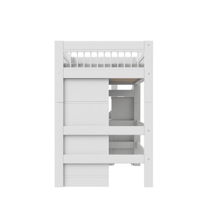 Cama semi alta All-in-One 90x200cm escalera cajones BREEZE Lifetime Somier Deluxe blanco