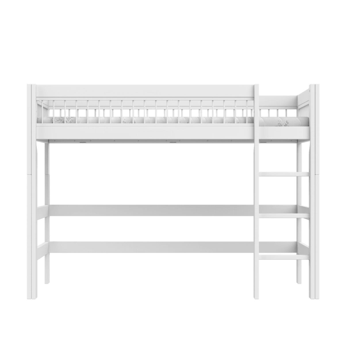 Cama semi alta-escalera recta 90x200cm BREEZE Lifetime blanco