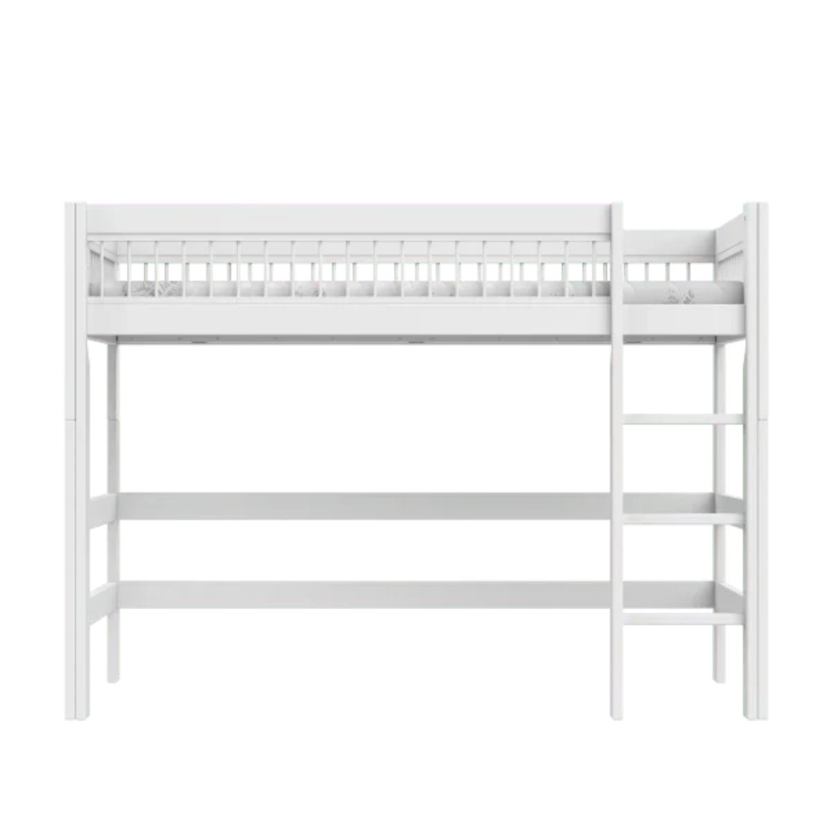 Cama semi alta-escalera recta 90x200cm BREEZE Somier Deluxe Lifetime blanco