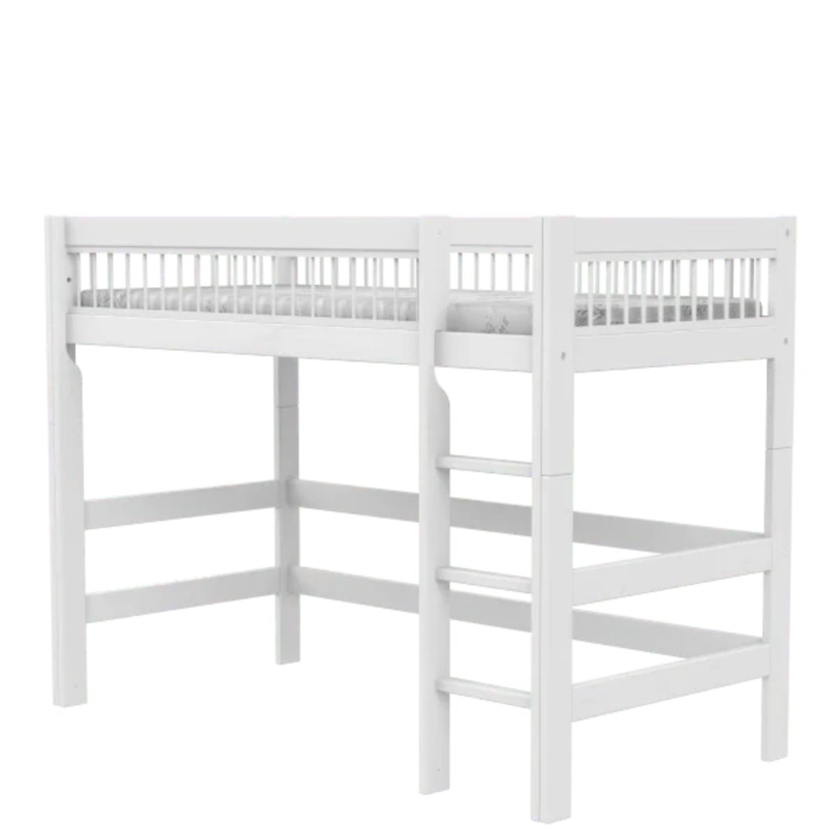 Cama semi alta-escalera recta 90x200cm BREEZE Somier Deluxe Lifetime blanco