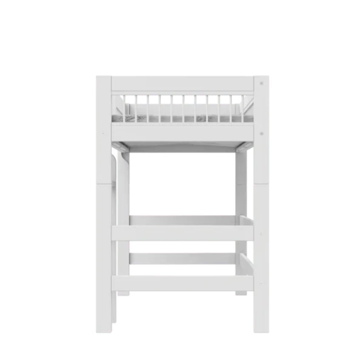 Cama semi alta-escalera recta 90x200cm BREEZE Somier Deluxe Lifetime blanco