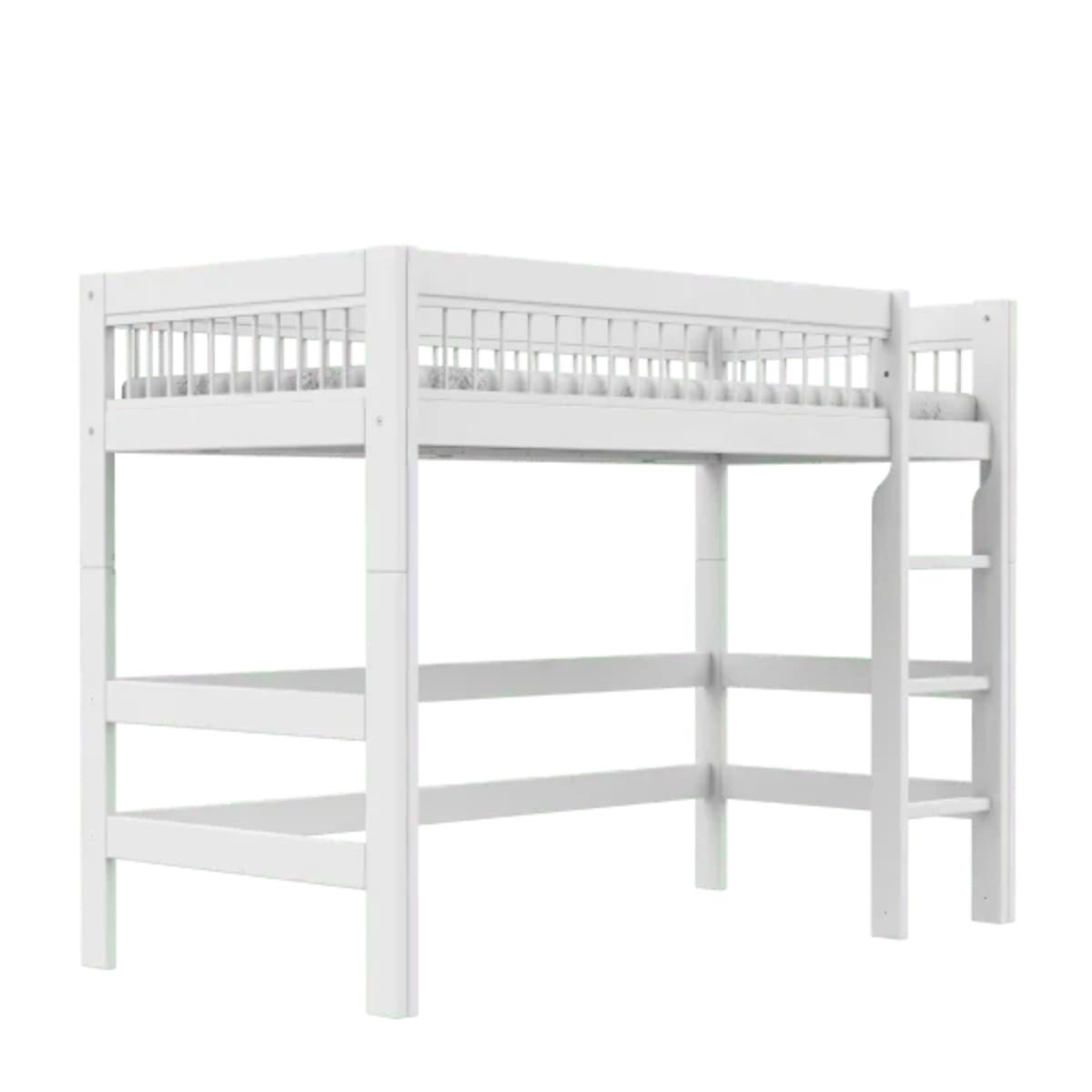 Cama semi alta-escalera recta 90x200cm BREEZE Somier Deluxe Lifetime blanco