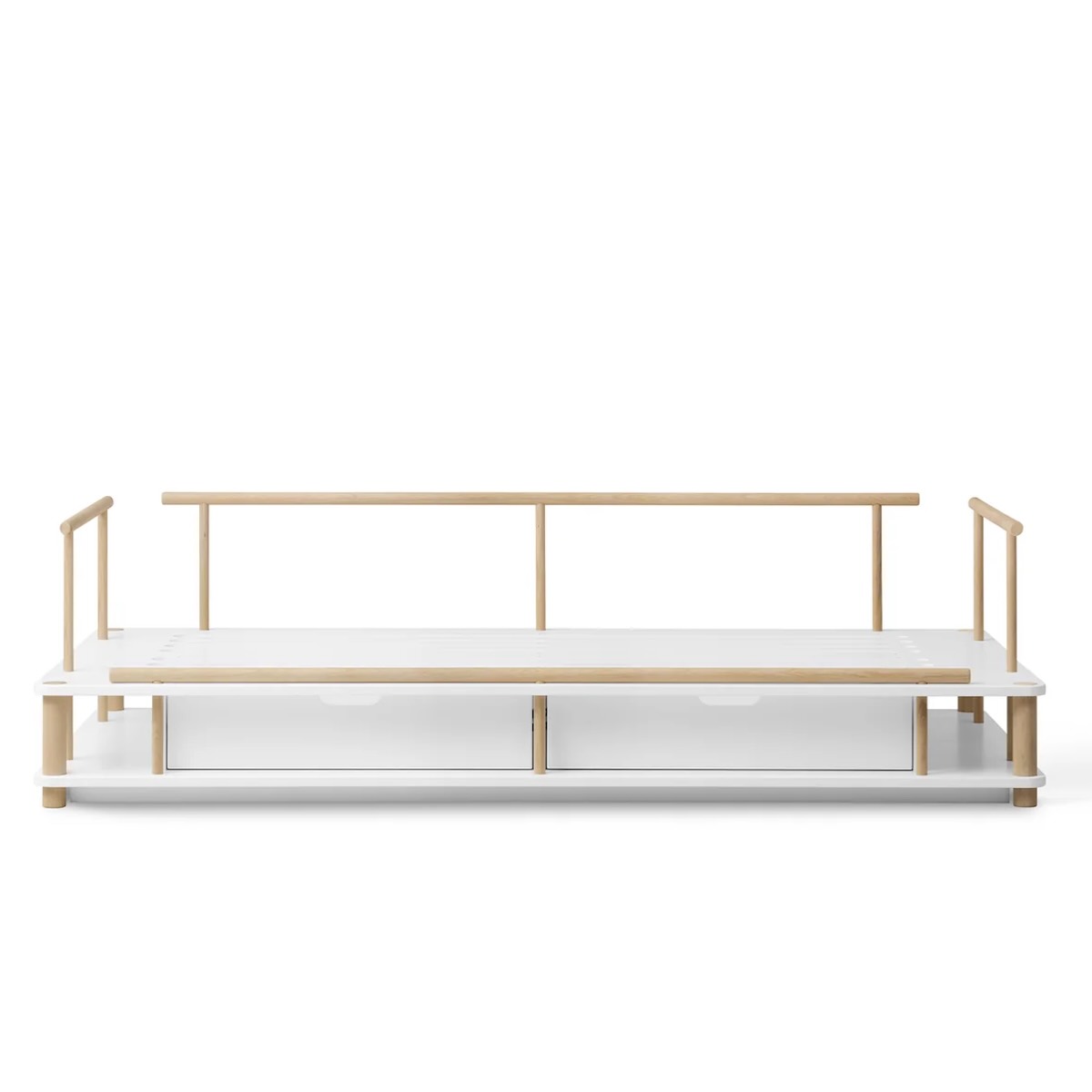 Cama sofá 90x180cm CAMP Oliver Furniture blanco-roble