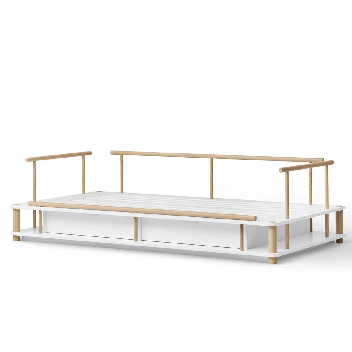 Cama sofá 90x180cm CAMP Oliver Furniture blanco-roble