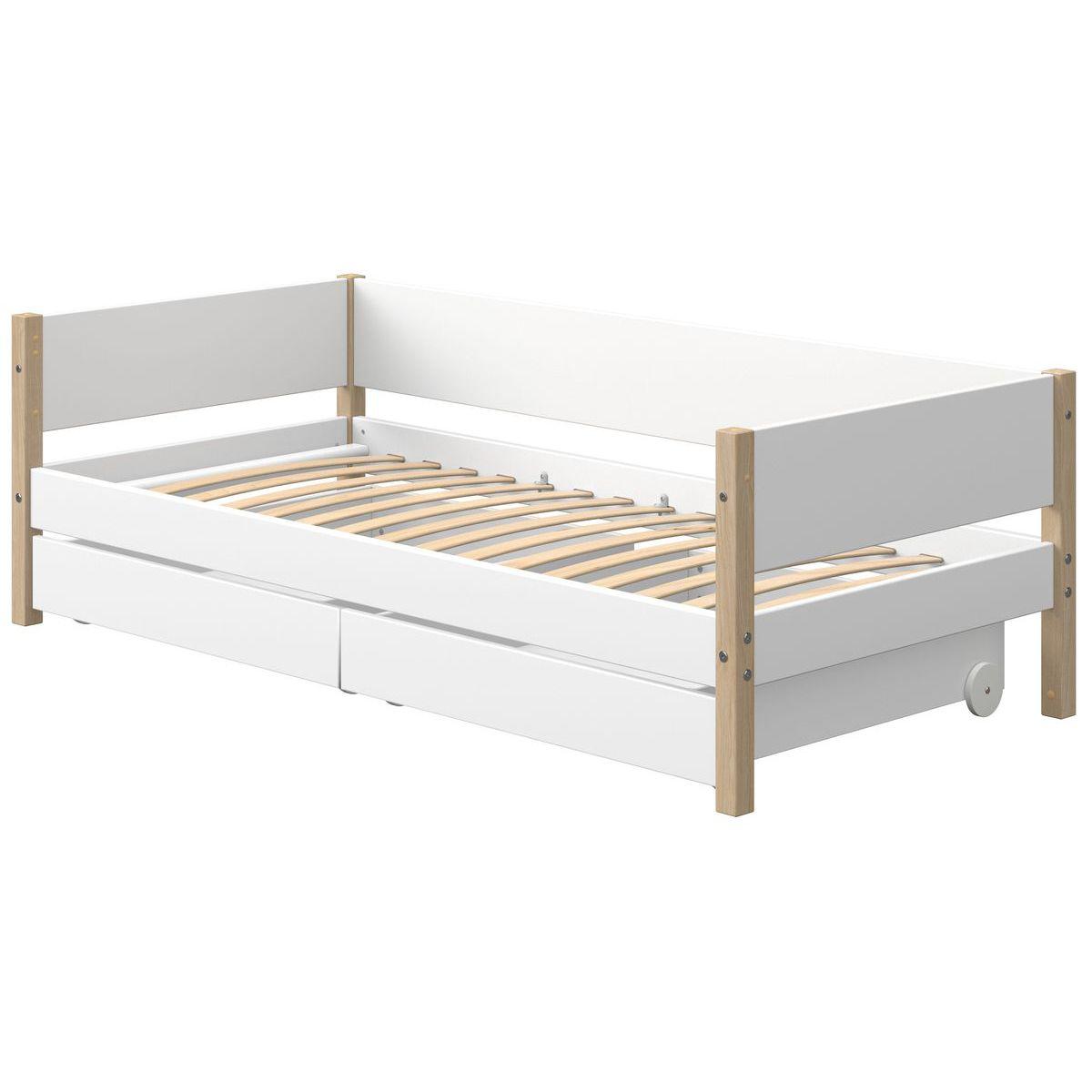 Cama-sofá 90x200cm 2 cajones NOR Flexa roble-blanco
