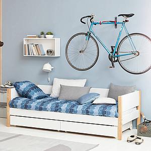 Cama-sofá 90x200cm 2 cajones NOR Flexa roble-blanco