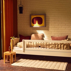 Cama-sofá 90x200cm barrera barras NOR Flexa blanco-roble