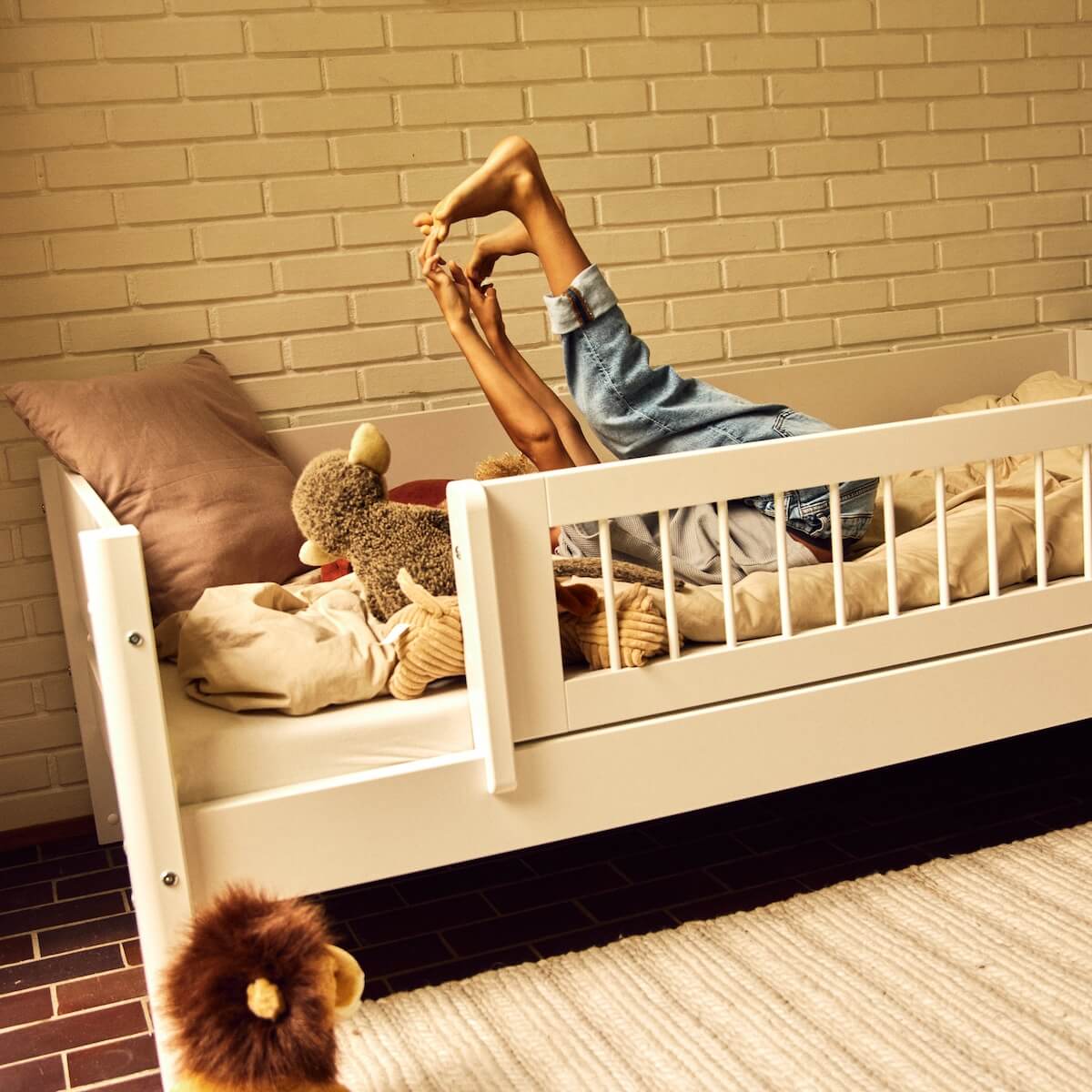 Cama-sofá 90x200cm barrera barras WHITE Flexa