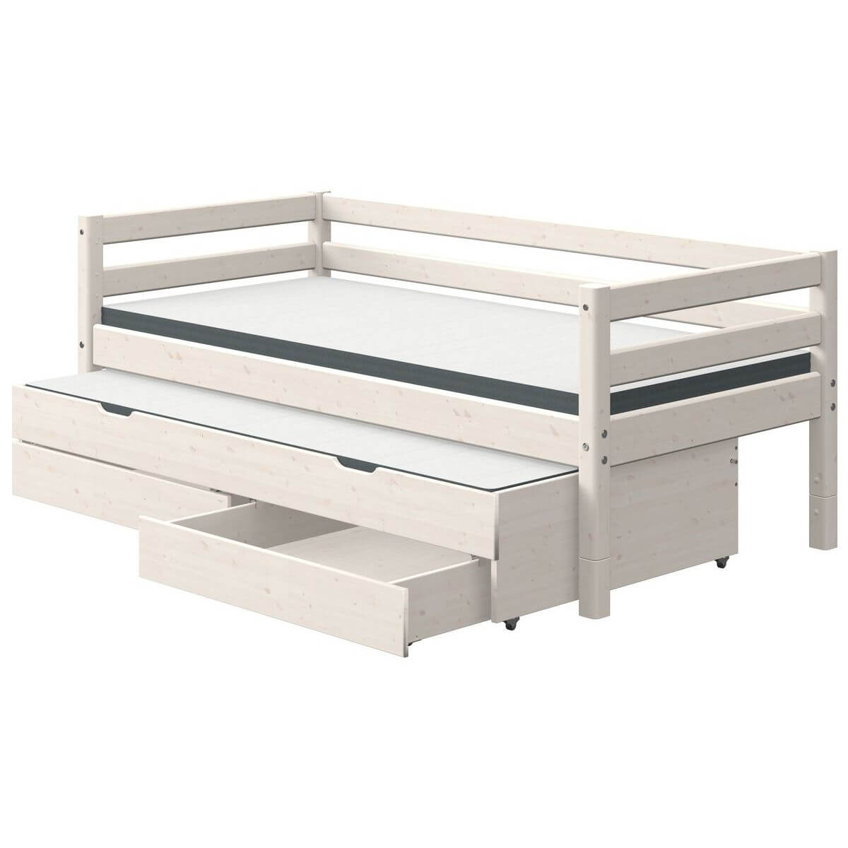 Cama-sofá 90x200cm cama nido-2 cajones CLASSIC Flexa blanco cal