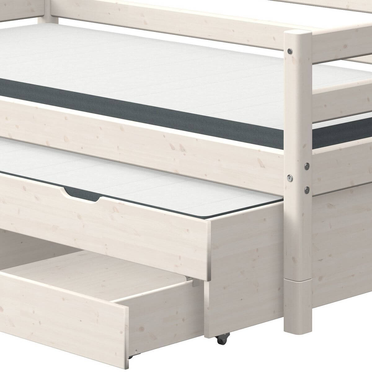 Cama-sofá 90x200cm cama nido-2 cajones CLASSIC Flexa blanco cal