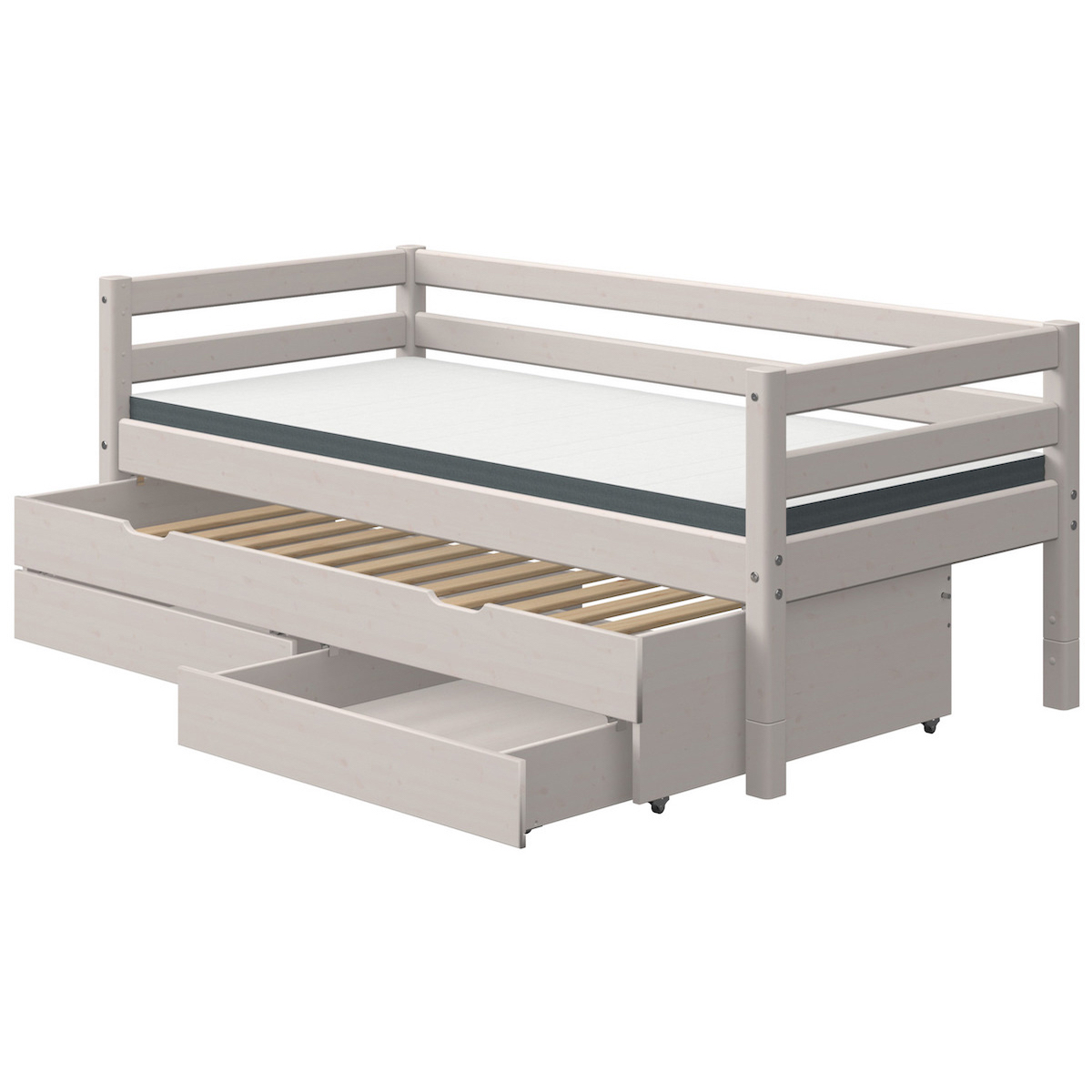 Cama-sofá 90x200cm cama nido-2 cajones CLASSIC Flexa grey washed