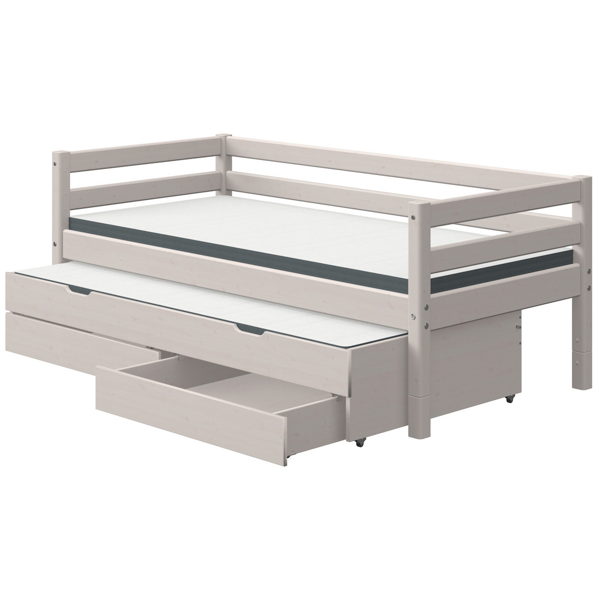 Cama-sofá 90x200cm cama nido-2 cajones CLASSIC Flexa grey washed