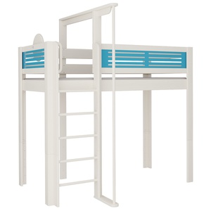 Cama Tatü alta barra deslizante DELUXE de Breuyn blanqueada-azul