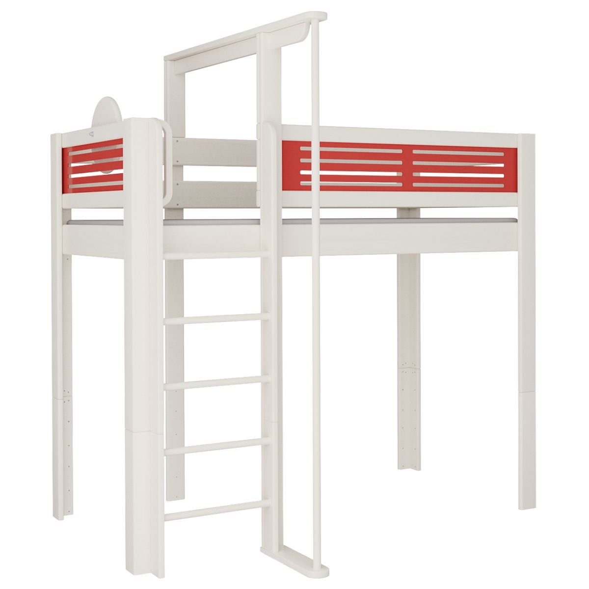 Cama Tatü alta barra deslizante DELUXE de Breuyn blanqueada-rojo