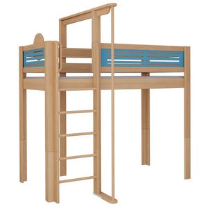 Cama Tatü alta barra deslizante DELUXE de Breuyn natural-azul