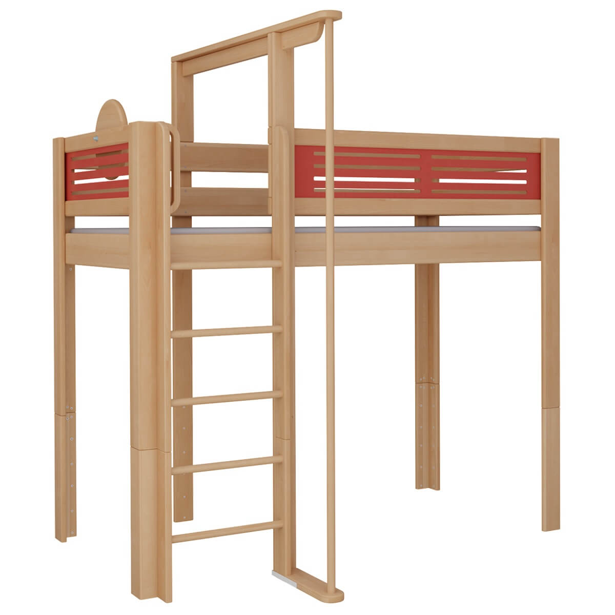 Cama Tatü alta barra deslizante DELUXE de Breuyn natural-rojo