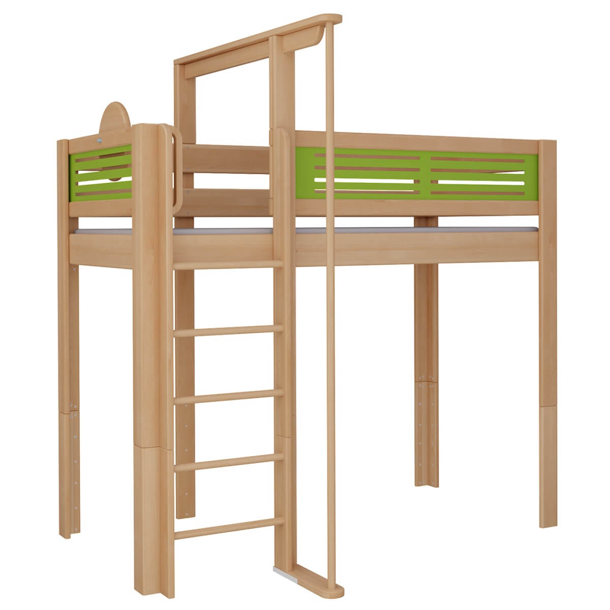 Cama Tatü alta barra deslizante DELUXE de Breuyn natural-verde