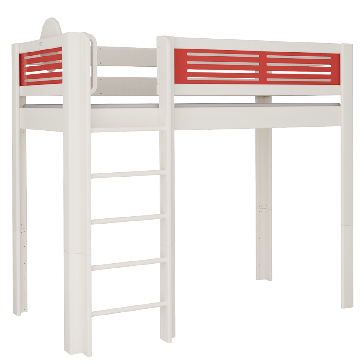 Cama Tatü alta DELUXE de Breuyn blanqueada-rojo