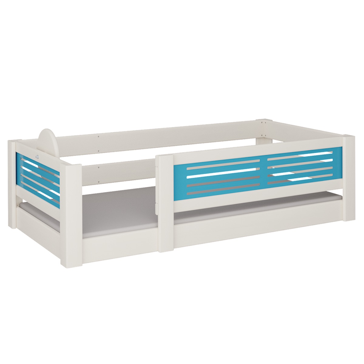 Cama Tatü baja DELUXE de Breuyn blanqueada-azul