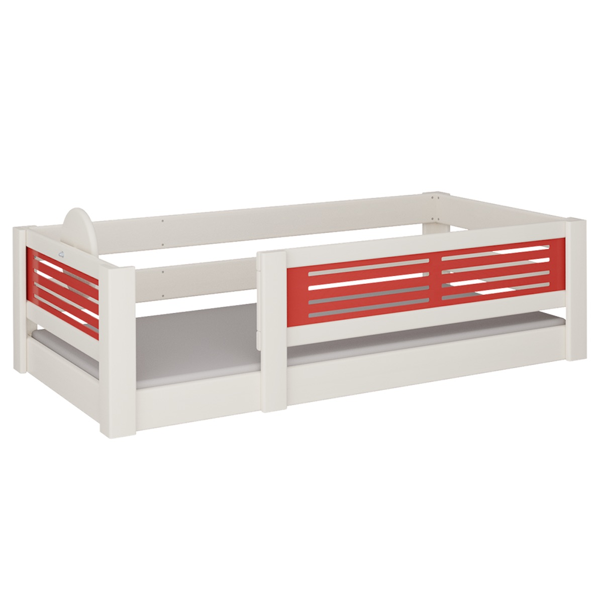 Cama Tatü baja DELUXE de Breuyn blanqueada-rojo