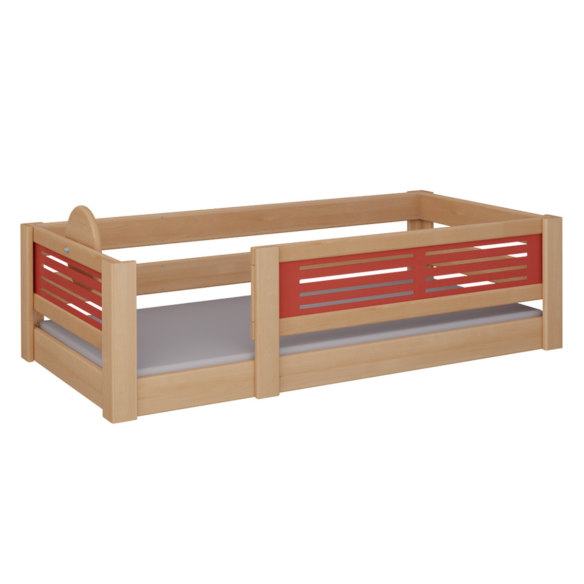 Cama Tatü baja DELUXE de Breuyn natural-rojo