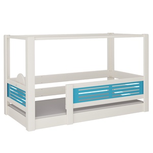 Cama Tatü con dosel DELUXE de Breuyn blanqueada-azul
