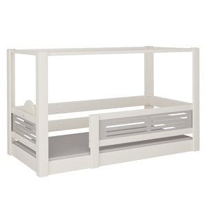 Cama Tatü con dosel DELUXE de Breuyn blanqueada-gris