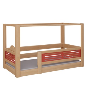 Cama Tatü con dosel DELUXE de Breuyn natural-rojo