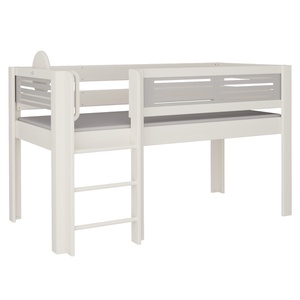 Cama Tatü media alta escalera DELUXE de Breuyn blanqueada-gris
